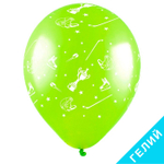 Воздушные шары Веселуха с рисунком С Днем Рождения Хоккей, 100 шт. размер 12" #8122122