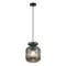 5042/1B PENDANT ODL24 445 черный/дымчатый/металл/стекло/эко.кожа Подвес E27 1*60W JUGI