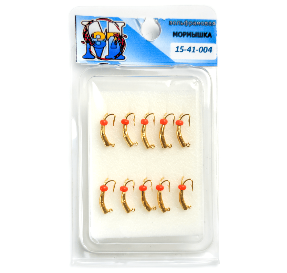 Мормышка "Коза Уралка", золото с бисером (1.5мм)