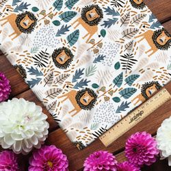 Ткань блэкаут львята в лесу