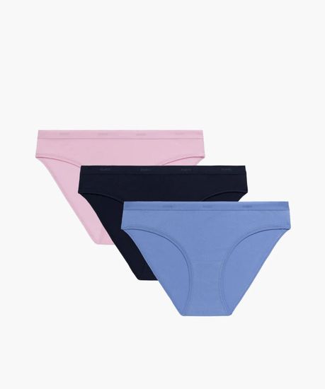 Женские трусы бикини (3шт) Atlantic 3LP-207E, розовый + темно-синий + голубой