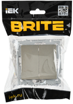 BRITE Выключатель 2-клавишный перекрестный 10А ВС10-2-3-БрШ шампань IEK