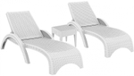 Комплект из 2 лежаков и столика Siesta Contract Fiji, белый
