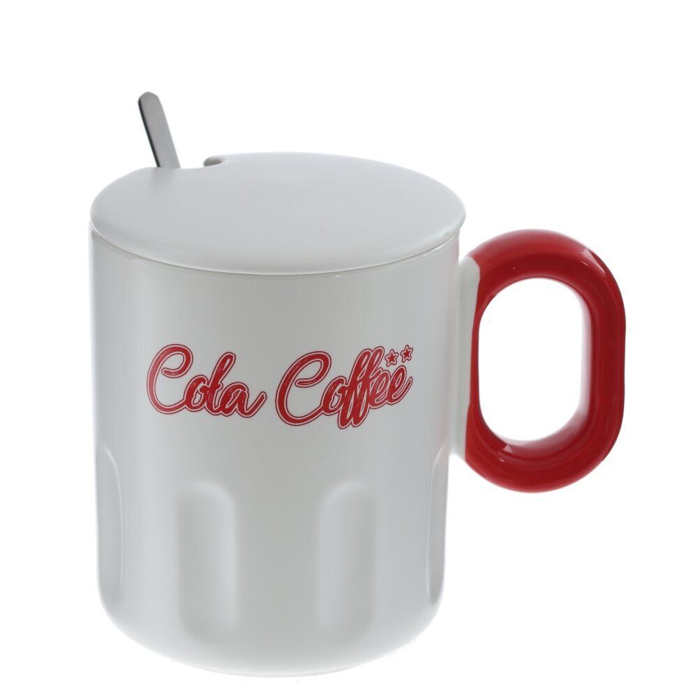 GAEM Кружка с крышкой и ложкой, 350 мл, L13 W9 H11 см, 4в.