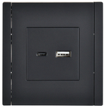FORTE&PIANO Розетка USB A+C 18Вт FP151 черный IEK