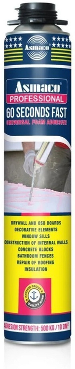 ПЕНА-КЛЕЙ ASMACO 60 СЕКУНД МГНОВЕННЫЙ 750МЛ