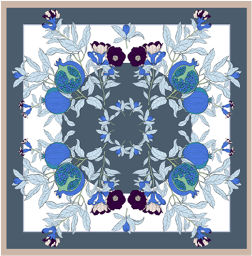 Платок двойной печати 64x64 см AV-AM50202