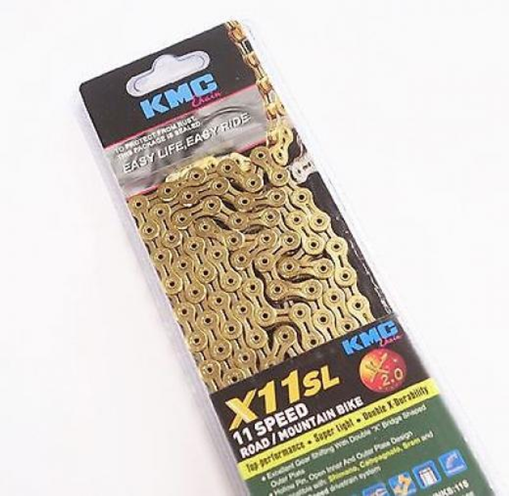 Цепь KMC X11SL 116 links Ti-N (Gold)