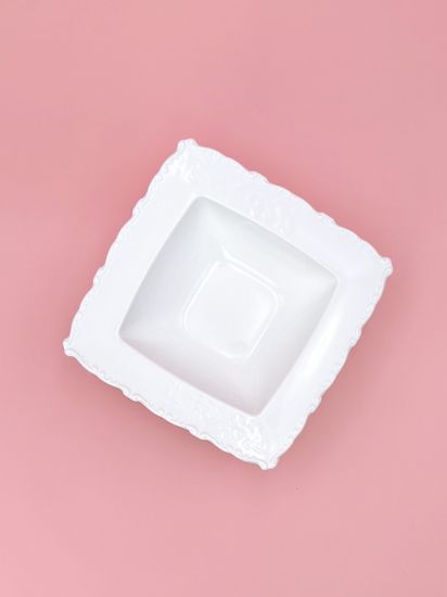 Тарелка глубокая с бортиком 16х5,5 см. квадратная, набор 4 шт. "Орнамент"