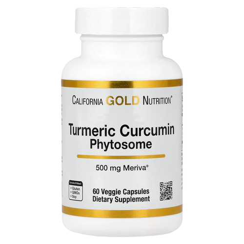 California Gold Nutrition, Turmeric Curcumin Phytosome Meriva®, фитосомы куркумина из куркумы, 500 мг, 60 растительных капсул