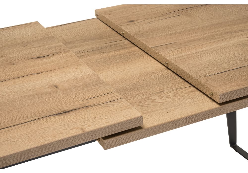 Стол Кхал 140(180)х80х78 галифакс графит / натуральный