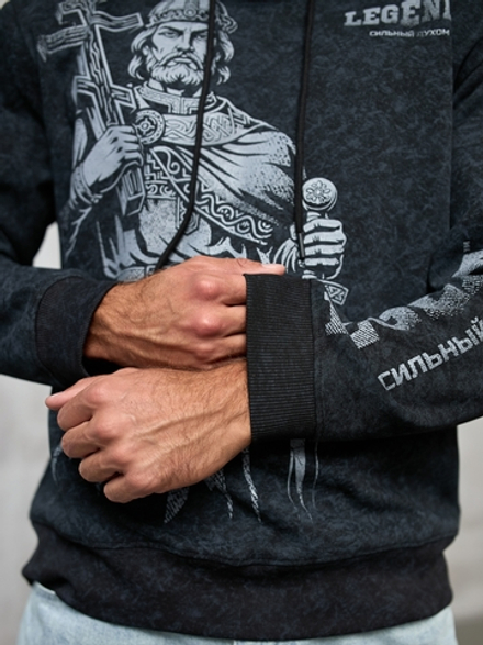Толстовка демисезонная мужская LEGENDA Князь Владимир черная