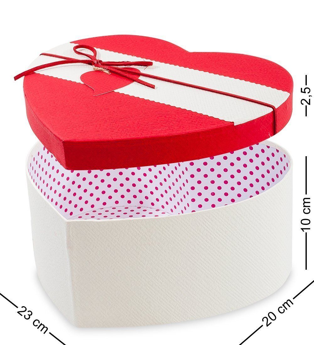 WF-47-A Набор коробок из 3шт «Сердце» цв.бел./красн.