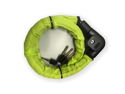 Замок вело ACL-80 22х1000мм с защ. колпачком (12) неоновая оплетка AUTHOR