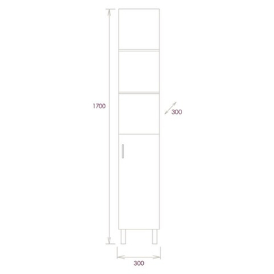 Пенал подвесной Onika ТИМБЕР 30.01 белый матовый дуб сонома