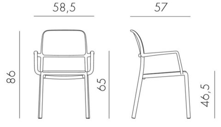 Кресло пластиковое Nardi Riva, красный