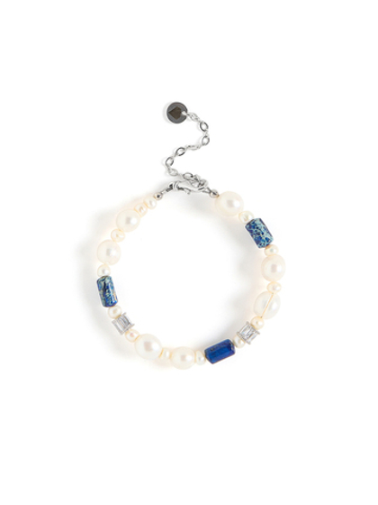 Браслет "Pearl charm" Blue Silver