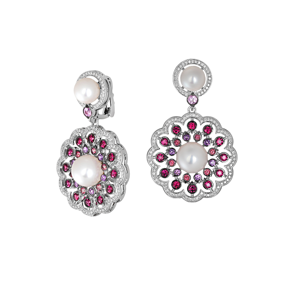 Серьги с аметистом  из белого золота JA-S-210849-1