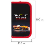 Пенал ПИФАГОР, 2 отделения, ламинированный картон, 19х11 см, "Cool wheels", 272248