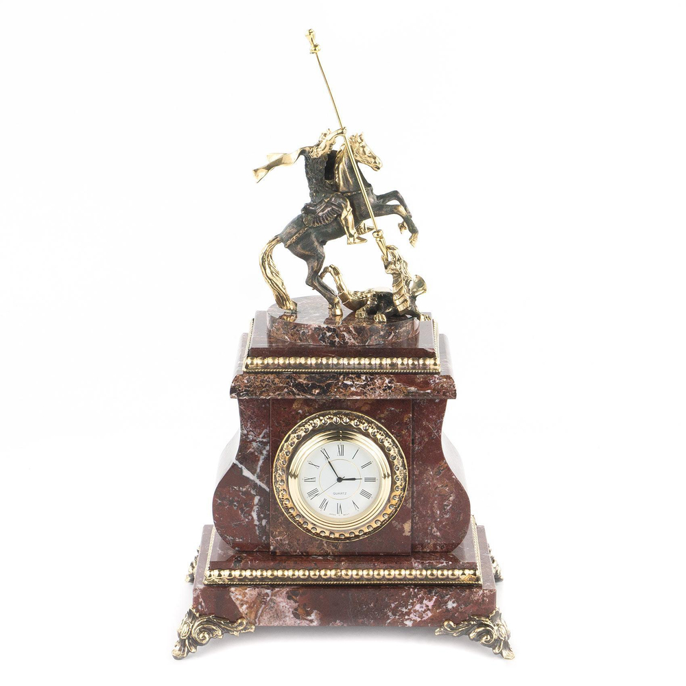 Настольные часы "Георгий Победоносец" камень креноид 170х140х320 мм 5000 гр. R113169?
