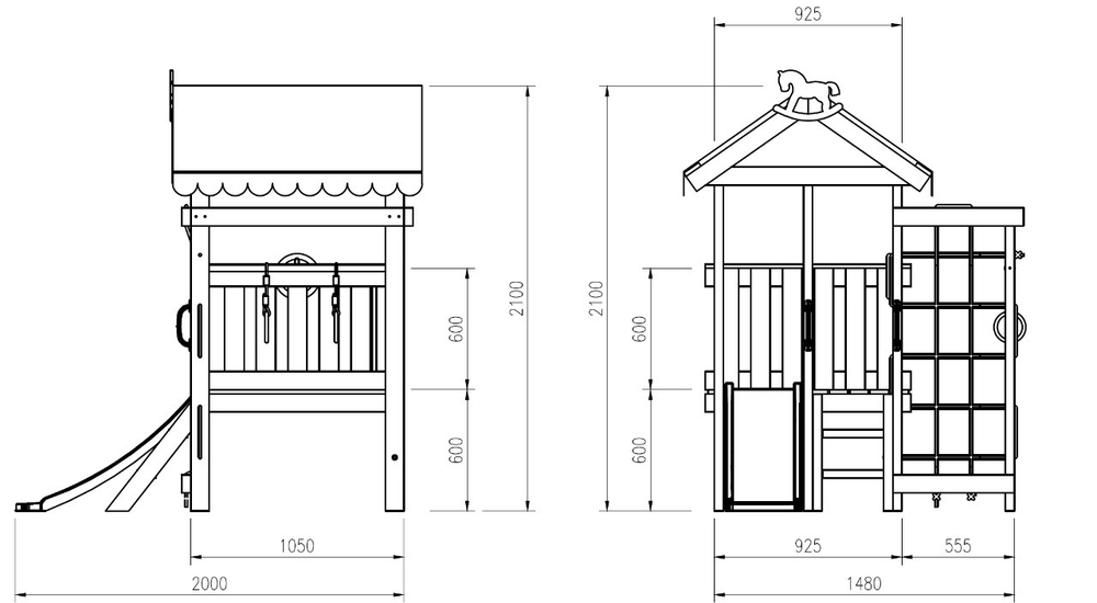Детский деревянный игровой комплекс Бэби-13