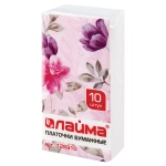Платки носовые Лайма, 3-х слойные, 10 шт. х (спайка 10 пачек), 20х20 см