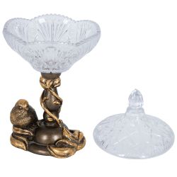 Сахарница стеклянная с крышкой Зарничка Свитти Бронза