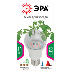 Фитолампа для растений светодиодная ЭРА FITO-10W-RB-E27 красно-синего спектра 10 ВТ Е27 | Фитолампы Е27