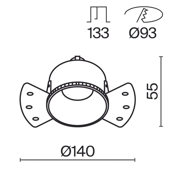 Встраиваемый светильник Пай / Share 1*GU10 10 Вт Technical dl051-01-gu10-rd-wmg