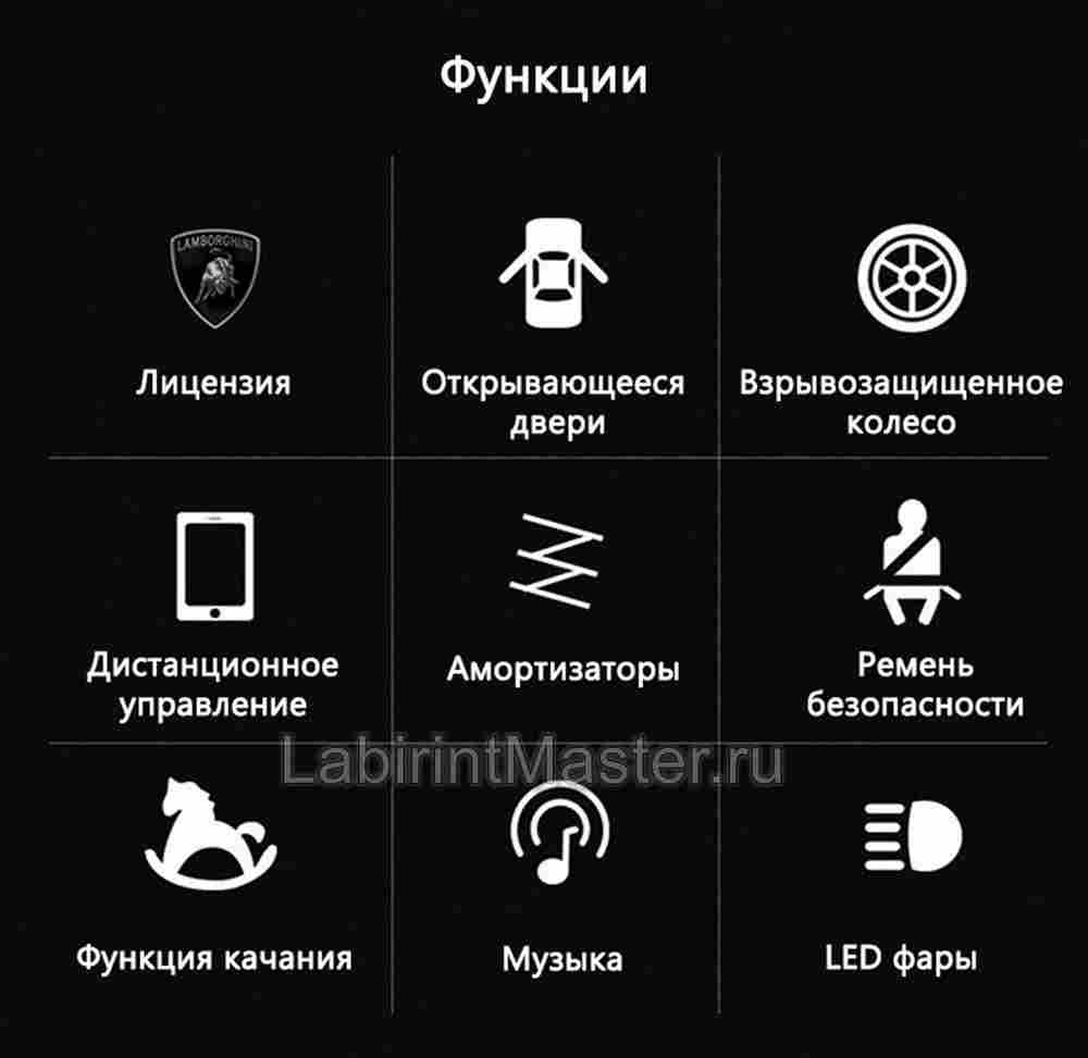 Детский электромобиль " Lamborghini HL328" красный