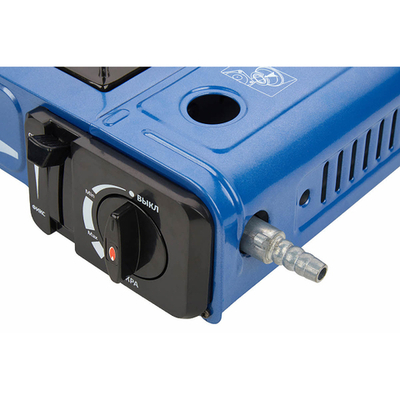 Плита газовая портативная CAMPING GURU PLUS (TS-233) c переходником на бытовой баллон, «Tourist»