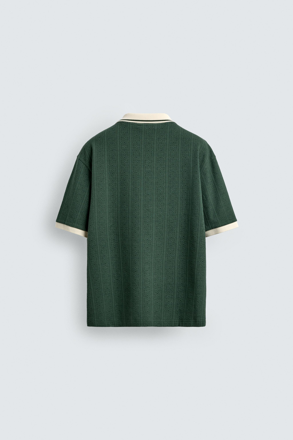 ZARA ПОЛО JACQUARD С ВЫШИВКОЙ, ЗЕЛЕНЫЙ