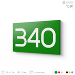 Номер на дверь 340, табличка на дверь для офиса, квартиры, кабинета, аудитории, склада, зеленая 120х70 мм, Айдентика Технолоджи