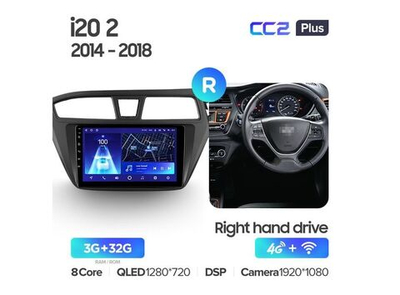 Магнитола Teyes CC2 Plus 3-32 Hyundai i20 2 II GB (правый руль) 9.0"