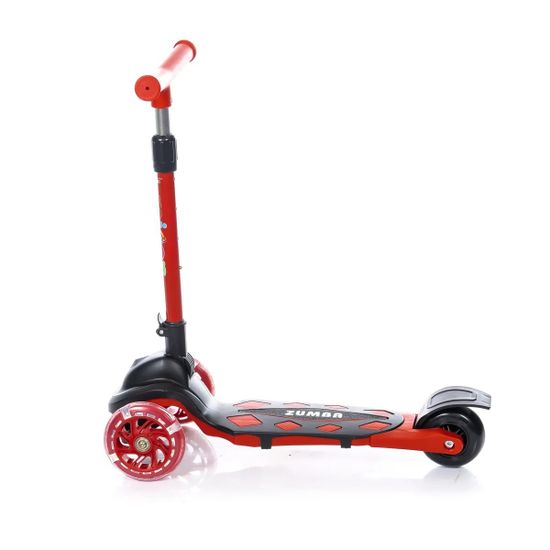 Самокат трехколесный со светящимися колесами Micar Zumba 2022 чёрный, красный