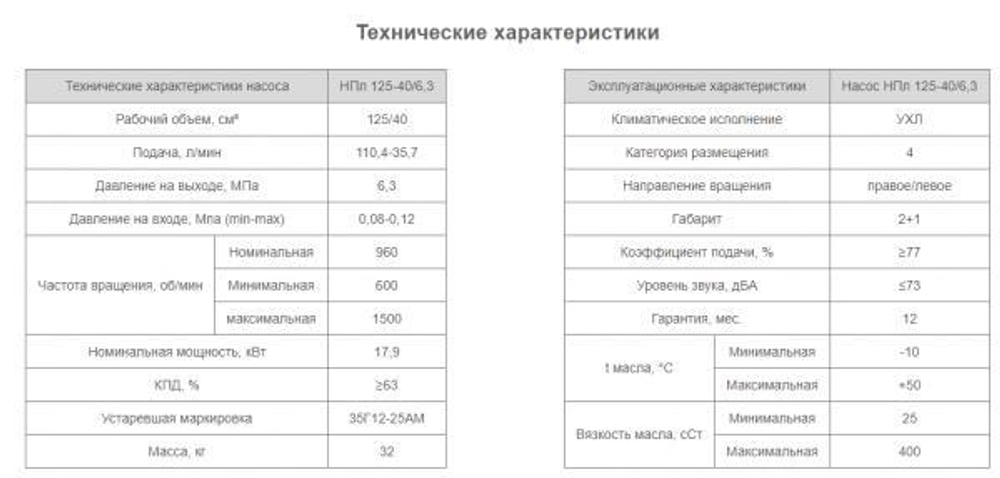 Насос НПл 125-40/6,3