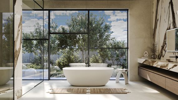 Ванна из искусственного камня ABBER Stein AS9612-1.7 белая матовая