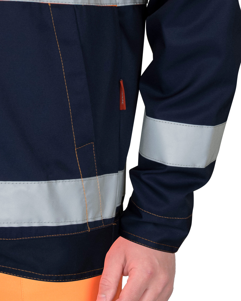 Куртка СИРИУС-ТЕРМИНАЛ-3-РОСС короткая, оранжевая с тёмно-синим