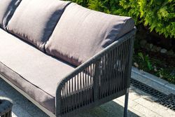 "Канны" лаунж-зона 5-местная плетеная из роупа (веревки), цвет темно-серый