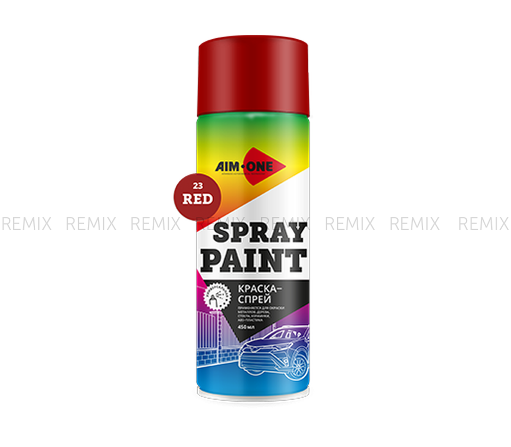 Краска-спрей красная AIM-ONE 450 мл (аэрозоль).Spray paint red 450ML SP-R23