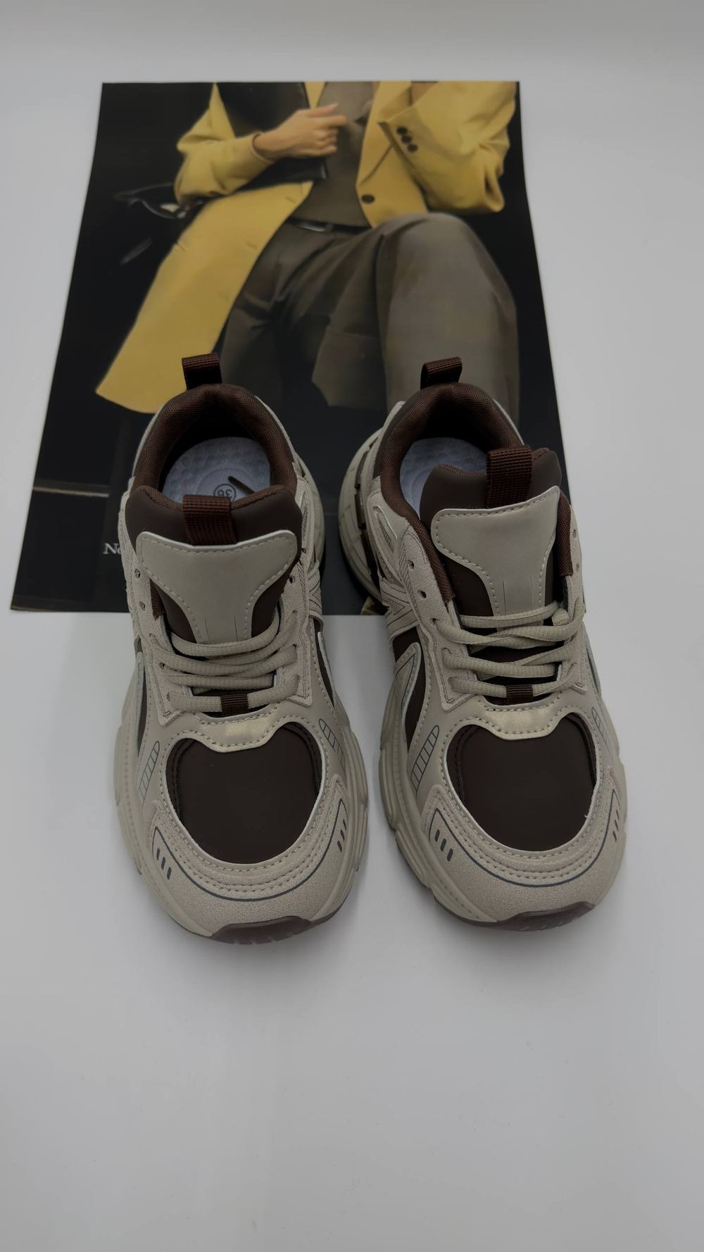 Кроссовки женские экокожа арт. 4706-15 цвет "песочно-коричневый"