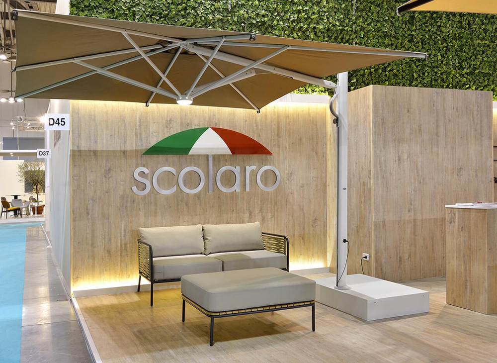 Зонт профессиональный 3.5х3.5 м Scolaro Astro Starwhite, белый, серо-коричневый