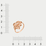 Кольцо женское из красного золота 585 пробы с фианитами (арт. К-2876)