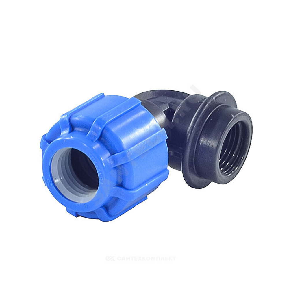 Отвод компрессионный ПЭ Дн 20х1/2"х90гр ВР Ру16 ТПК-АКВА 50022012