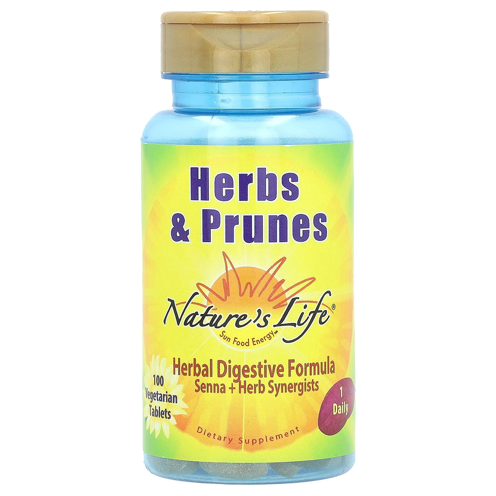 Nature's Life, Herbs & Prunes, 100 вегетарианских таблеток