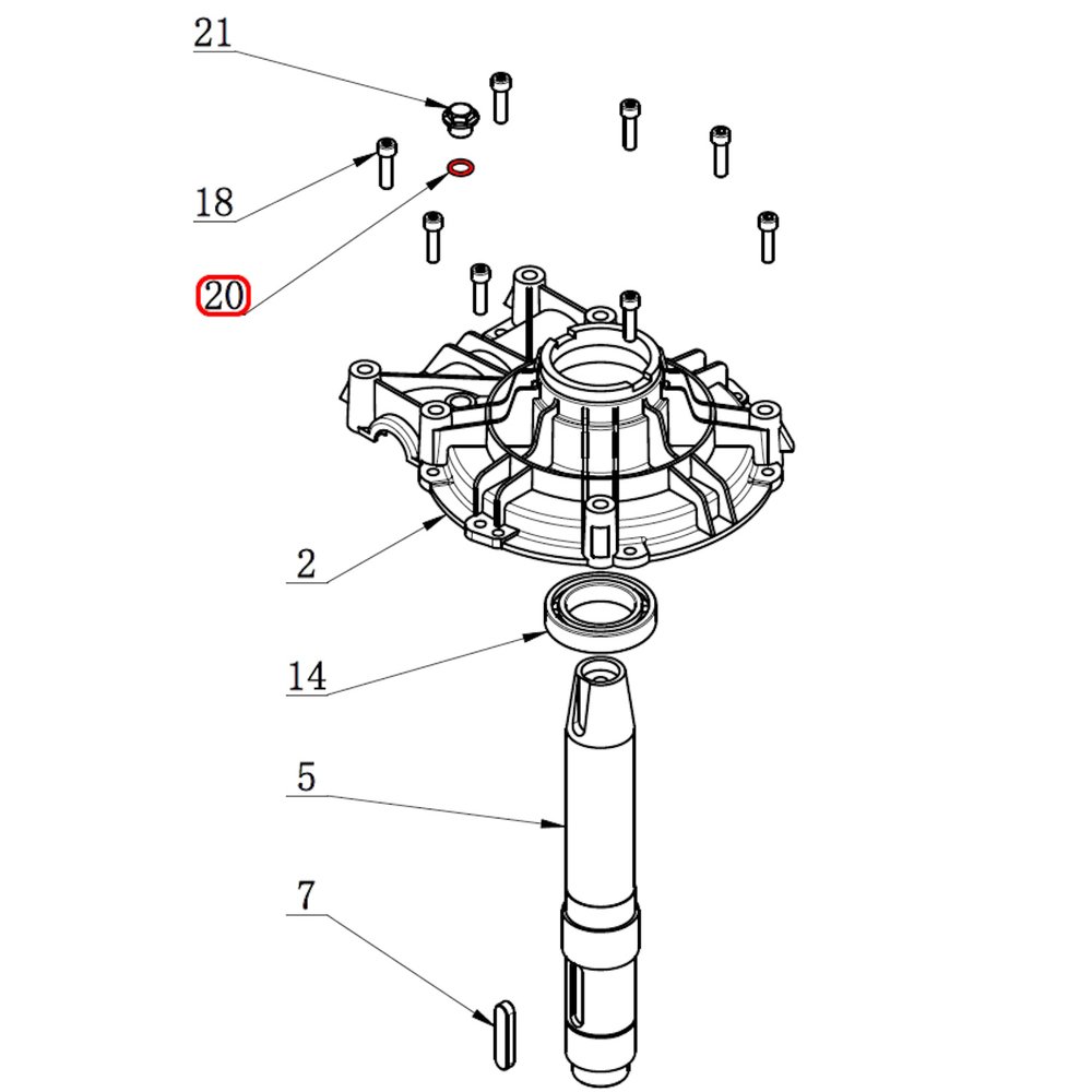 Кольцо болта корпуса редуктора 13.2×2.65 V521, V524, V526, V526U, V624, V626, V626IT, V730