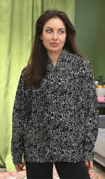 Блуза со стойкой принт
