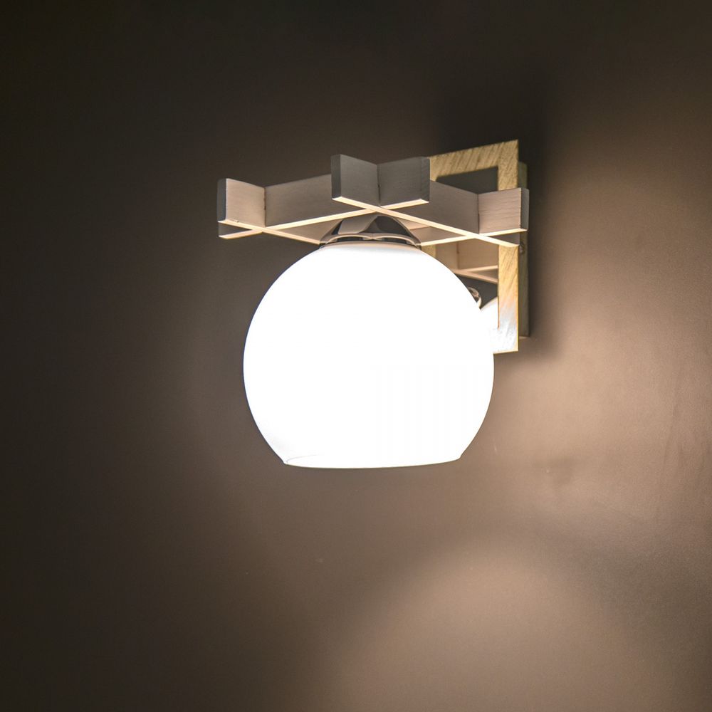 Citilux Нарита CL114312 Бра деревянное Белое Хром