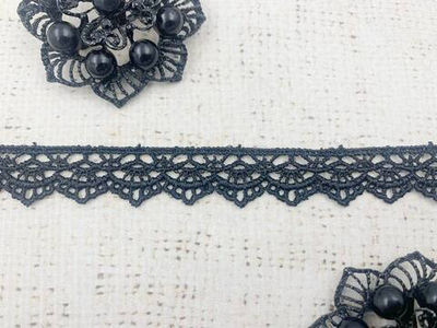 Кружево плетеное, ш. 1,5 см, чёрный
