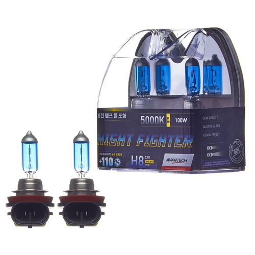 Лампа высокотемпературная Avantech H8 12V 35W (70W) 5000K, комплект 2 шт. AB5008